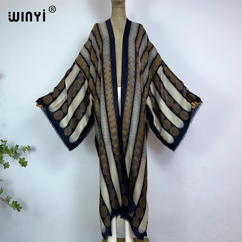 Kaftan Women Boho - WINYI Kimono Letni Geometryczny Wzór Kaftan