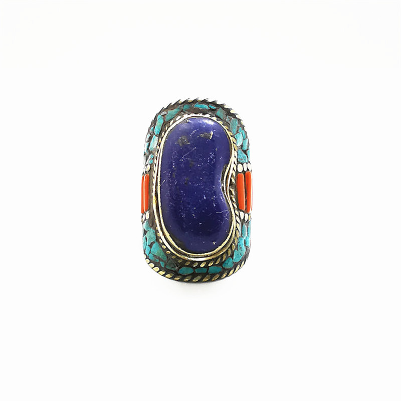Ethnic Fashion Com - Tibetskie duże pierścienie męskie, biały metal,