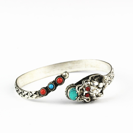 Ethnic Fashion Com - Tybetańskie bransoletki, metalowe, miedziane, amulet smoka,
