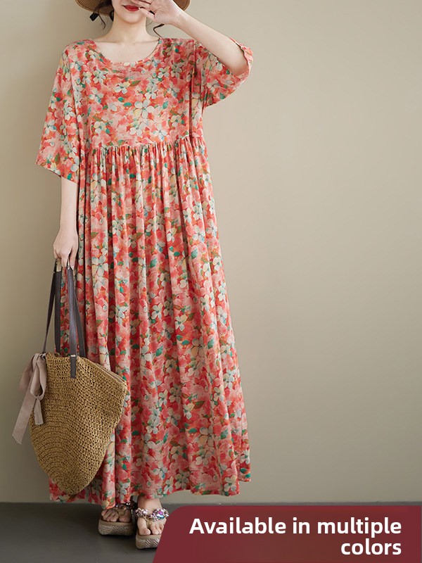 Ethnic Style Dresses - Letnia, nowa, plus size sukienka ciążowa