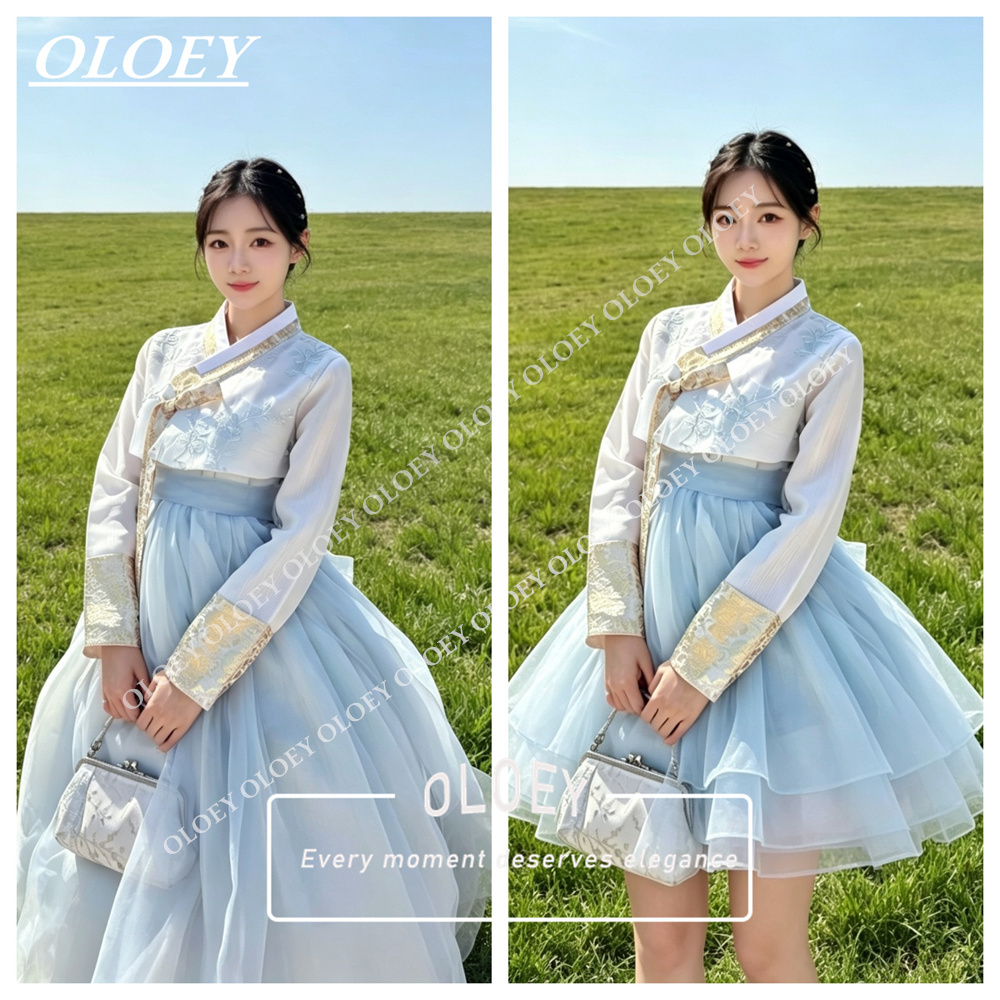 OLOEY Elegancki Jasnoniebieski – Hanbok Modern Set recenzja i cena