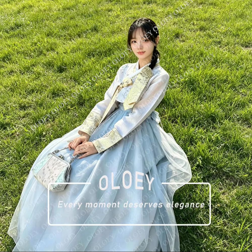 OLOEY Elegancki Jasnoniebieski – Hanbok Modern Set recenzja i cena