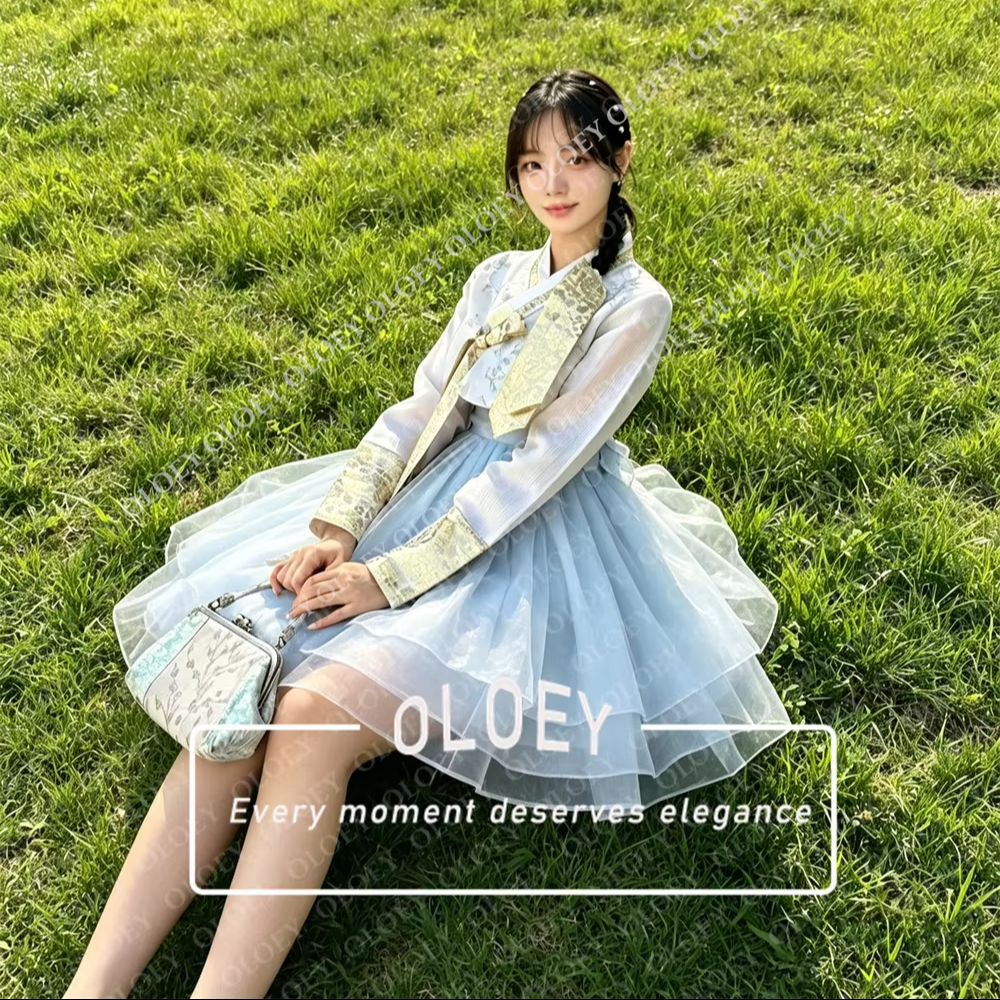 OLOEY Elegancki Jasnoniebieski – Hanbok Modern Set recenzja i cena
