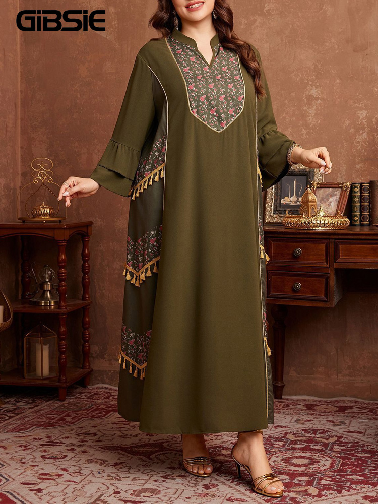GIBSIE Sukienka Abaya Plus Siz – Ethnic Style Dresses recenzja i cena